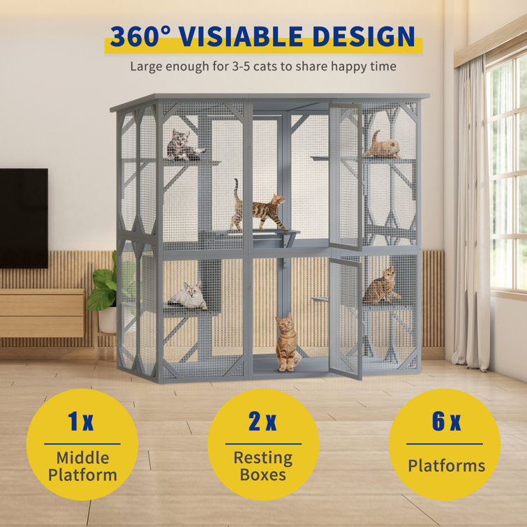 Large indoor cat outlet enclosure